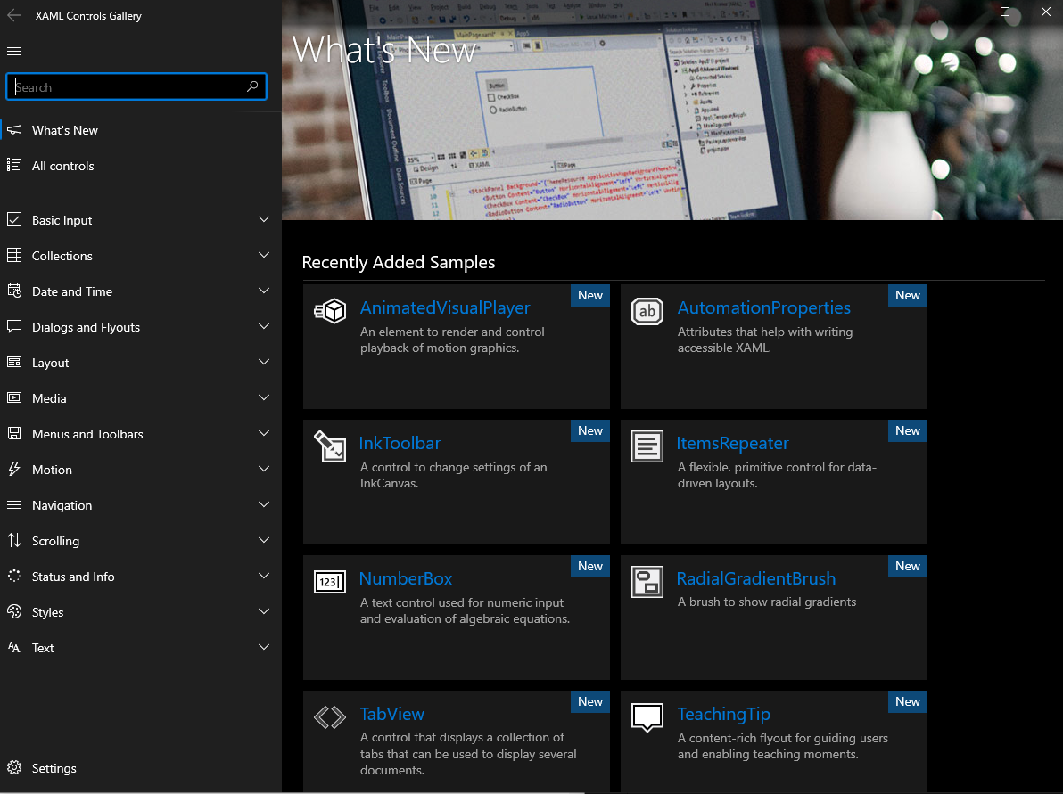 XAML Controls Gallery